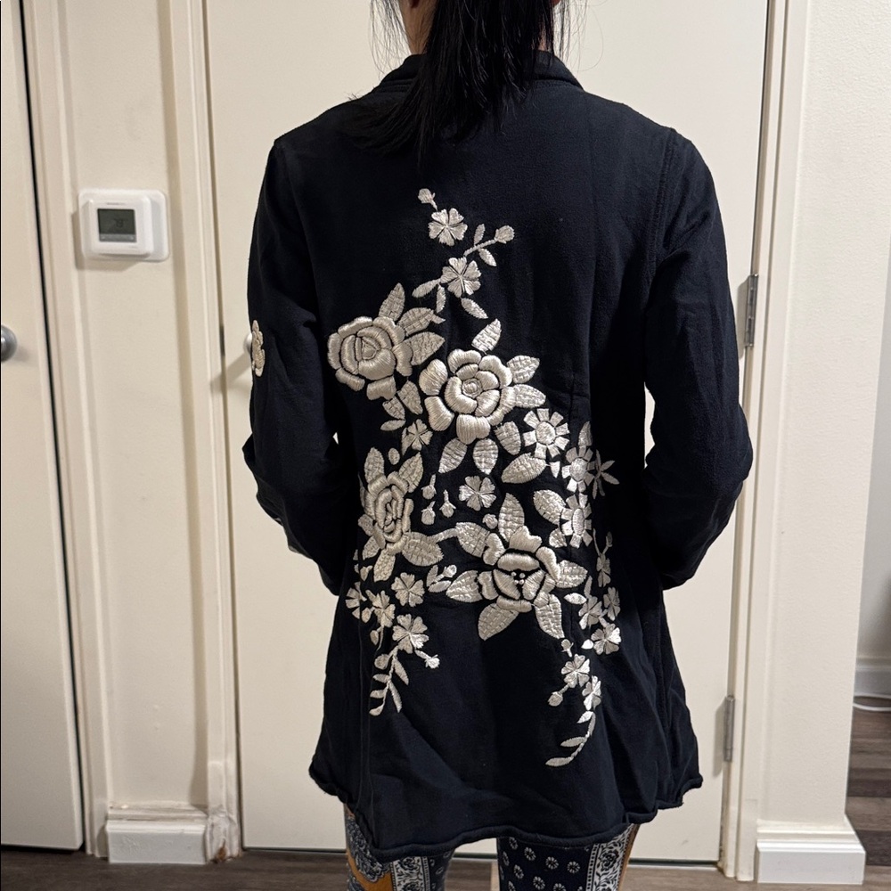 Lucky Brand Black Embroidered Women's Jacket